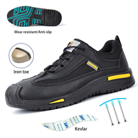 Chaussures de travail noires confortables JIANKUN, antidérapantes, avec embout en acier, anti-perforation, pour travaux en extérieur, chaussures de sécurité unisexes pour hommes