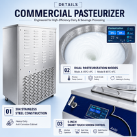 Melkpasteurisatiemachine 62L Commerciële Sap Pasteuriseerder Fruit Sap Voedsel Sterilisator Pasteurisatiemachine voor Sap