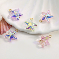 Pendentifs Étoiles de Mer en Verre Colorés de Qualité Supérieure, Breloques Mignonnes à Suspendre pour la Fabrication de Bijoux (Bracelets, Boucles d'Oreilles, Chaînes de Téléphone)