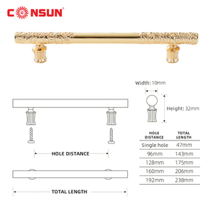Consun Sang Trọng Đồ Nội Thất Hợp Kim Kẽm Tủ Bếp Kéo Xử Lý Ngăn Kéo Dresser Knobsnet Kéo Xử Lý - Product Image 2