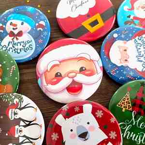 Christmas Collection Button Badge Santa Claus Christmas Tree Snowman Cartoon Tinplate <b>Pin</b> Badge - Product Image 5
