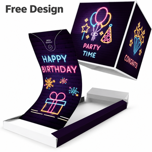 Boîte <span class=keywords><strong>cadeau</strong></span> pliable personnalisée pour anniversaire, impression UV, emballage <span class=keywords><strong>cadeau</strong></span> pour fête, cadeaux créatifs, OEM ODM - Product Image 1