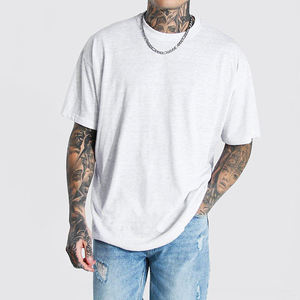 Camiseta Corta de Cuello Redondo Estilo Urbano, Personalizada, Tallas Grandes, para Hombre, de Algodón 100%, Diseño Oversize - Product Image 6