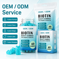 OEM Marque Privée Gummies Biotine Collagène Kératine 60 Pièces Cheveux Peau Ongles Beauté Vitamines Adultes