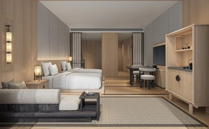 Ensemble de canapés en tissu en forme de L moderne avec coussins pour chambre d'hôtel et mobilier de hall, design contemporain, usage commercial - Product Image 4