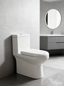 Nouvelle conception de toilette monobloc en céramique / <span class=keywords><strong>WC</strong></span> / <span class=keywords><strong>WC</strong></span> à double chasse avec <span class=keywords><strong>abattant</strong></span> à fermeture douce et hauteur confortable pour la maison et l'hôtel - Product Image 2
