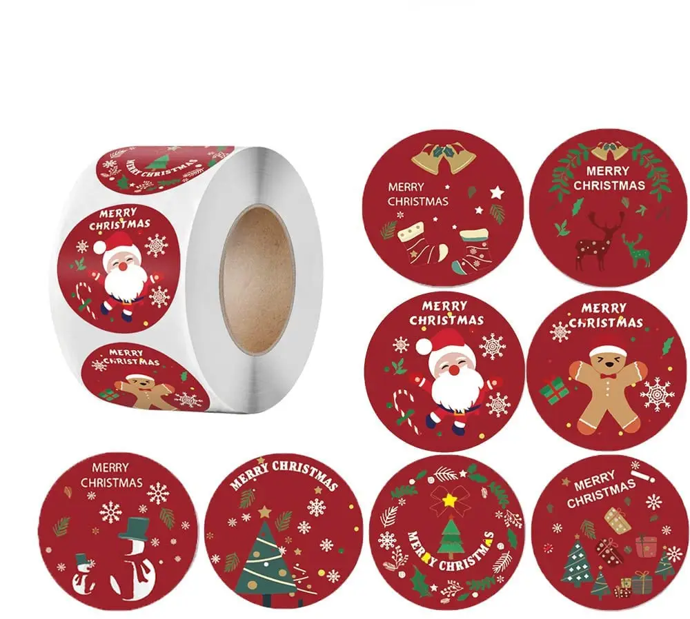 Personality Printed Merry Christmas Sticker Children 2022 New Designs self-adhesive label