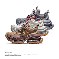 Baskets Chunky de Luxe Designer en Daim avec Semelle à Coussin d'Air, Style Streetwear, Légères et Respirantes pour la Marche en Extérieur