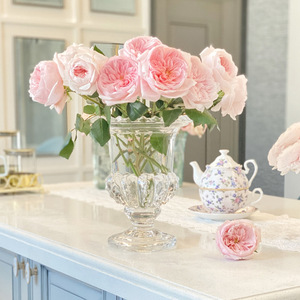 M-V01 petit Vase de fleurs en verre romain transparent, Vase de fleurs artificielles pour la décoration de Table de mariage - Product Image 2
