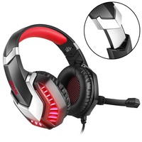 Headphone Gaming Berkabel, Headphone Gaming Komputer dengan Lampu Led Rgb untuk Bermain Game Komputer