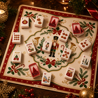 Maßgefertigtes Weihnachts-Mahjong-Set mit Fließendem Treibsand, Luxuriöses Amerikanisches Mahjong-Set, Tragbares Acryl-Mahjong-Spielset, Festtagsgeschenk