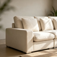 Canapé 3 places personnalisable en tissu haut de gamme, design moderne, mobilier de salon