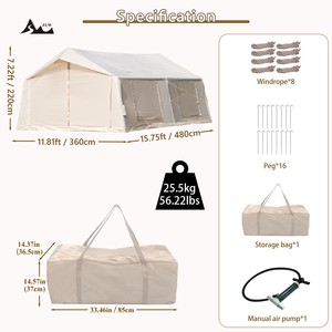 <span class=keywords><strong>Tente</strong></span> <span class=keywords><strong>gonflable</strong></span> géante OEM/ODM <span class=keywords><strong>de</strong></span> 17,8 m² pour le glamping, double couche, une chambre, un salon, ouverture rapide, tissu Oxford/coton - Product Image 6