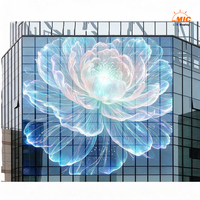 Pantalla LED Transparente para Muro Cortina de Vidrio, Pantalla LED Transparente para Fachada de Edificios Grandes, Pantalla LED para Publicidad Exterior en Centros Comerciales