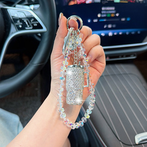 Llavero único con copa de agua de diamantes de imitación, colgante creativo de cristal AB con cuentas para bolso o coche, regalo para mujeres y niñas, venta al por mayor - Product Image 3