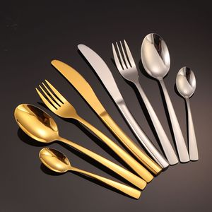 Stainless Steel Cutlery Set <b>Knife</b> Fork Spoon Polished Straight Edge Durable European Style - Product Image 3