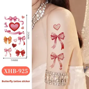Adesivi per tatuaggi a forma di fiocco per donna - <span class=keywords><strong>Tatuaggio</strong></span> temporaneo impermeabile, accessori per il trucco per la festa di San Valentino - Product Image 5
