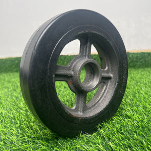 Roues <span class=keywords><strong>de</strong></span> chariot en caoutchouc sans chambre à air solides et durables, résistantes et anti-crevaison, avec moyeu en fonte - Product Image 2