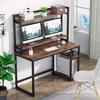Bureau d'ordinateur de bureau personnalisé pas cher, table de bureau simple en bois avec étagère