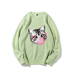 T-shirt Y2K rétro mignon avec chaton <span class=keywords><strong>soufflant</strong></span> des bulles, col rond, intemporel, coloré, facile d'entretien, économique - Product Image 4