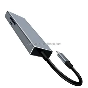 Hub USB multifunción de aluminio tipo C 3,0 con estación de acoplamiento de cargador HDTV + PD para Mac iPad PC