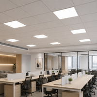 Lampu Panel LED Back-Lit 22FT 14FT 24FT 5CCT dengan Sensor Gerak PIR, Rangka Logam Powder Coating, Garansi 5 Tahun, Bersertifikasi ETL CETL DLC