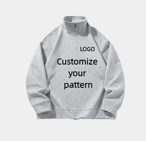 कस्टम हूडी उच्च गुणवत्ता शुद्ध कपास काले बुना हुआ तिमाही जिप हुडी आकस्मिक स्वेटशर्ट पुरुषों और महिलाओं के लिए - Product Image 1