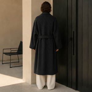 Abrigo Clásico de Lana para Mujer con un Solo Botón, Abrigo Cruzado de Invierno, Informal, Suave, Cálido, con Forro de Cachemira - Product Image 6