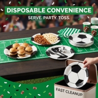 616140 8 Platos de Papel con Diseño de Balón de Fútbol, Vajilla Desechable para Fiestas Infantiles, Cumpleaños, Temática Deportiva, Celebración de Fútbol, Venta al Por Mayor
