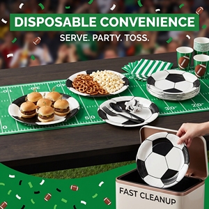 616140  8 Platos de Papel con Diseño de Balón de Fútbol, Vajilla Desechable para Fiestas Infantiles, Cumpleaños, Temática Deportiva, Celebración de Fútbol - Product Image 4