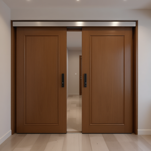 Kit de quincaillerie pour porte coulissante à double rail de 1,5 m en alliage d'aluminium, installation facile pour portes épaisses, usage intérieur - Product Image 3