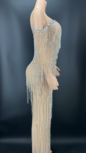 NOVANCE 2022 Nuevas llegadas Blingbling Diamond Tassels Vestidos de maternidad Mujeres embarazadas <span class=keywords><strong>Fiesta</strong></span> Vestidos de talla grande para sesión de fotos - Product Image 4