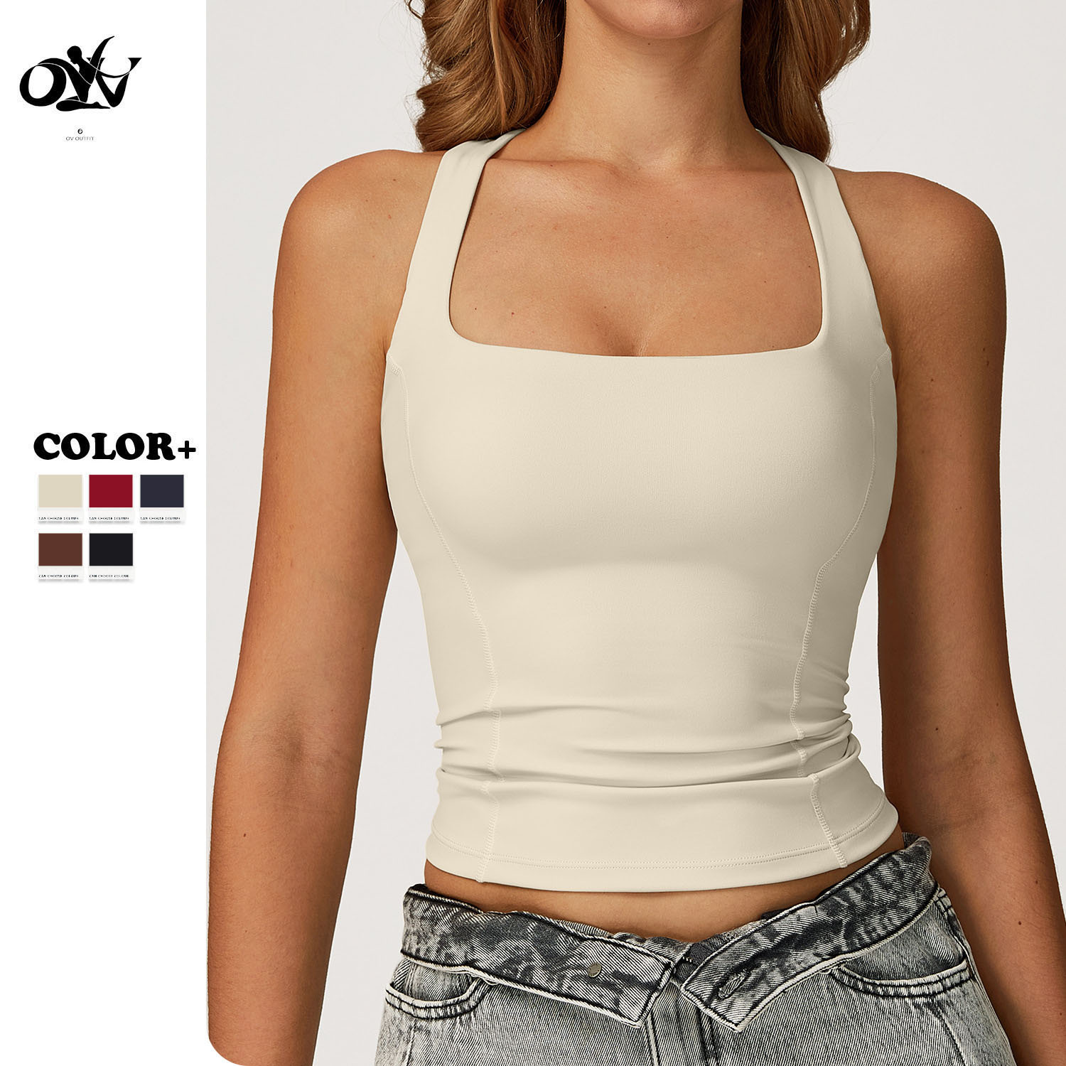 Racerback Beautiful Back Tight Yoga Sport Training Vest Outside Quick-drying Breathable Comfortable Simple Fitted Tops for Women