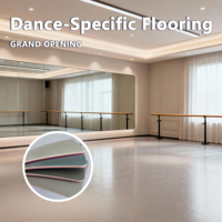 Revêtement de sol en PVC plat et lisse HANLI 5,5 mm, tapis imperméable et résistant à l'usure pour les cours de danse des enfants