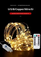 Guirlande lumineuse féerique de haute qualité, 100 LED, 10 m, télécommande AC, 8 fonctions, fil de cuivre, décoration de Noël, Halloween, extérieur, intérieur