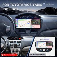 Kit d'écran stéréo pour voiture 12,3 pouces, autoradio DVD, Carplay, écran multimédia Android, GPS, DSP, Mirror Link pour TOYOTA Yaris 2010-2011