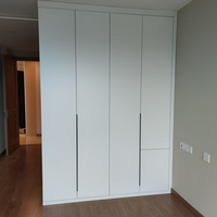 Armoire de rangement avec tiroirs, style moderne et transitoire, en MDF blanc, dressing intégré marron