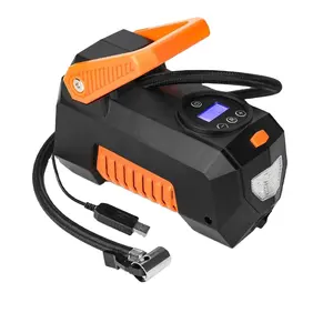 Compressor de ar inflador de pneus, bomba de ar portátil 12V DC, bomba automática de pneus com medidor de pressão digital, luz LED para carro, bicicleta e balão