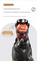 Automatische zelfreinigende slowjuicer 250W, met omkeerfunctie en 82mm invoeropening