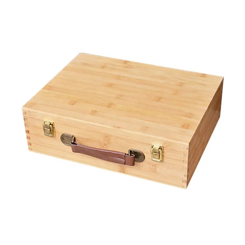 Large Wooden Box with Hinged Lid Stash Wooden Storage Box Decorative boxes with lids