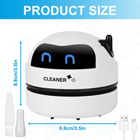 Robot de nettoyage de bureau créatif 500mAh aspirateur à clavier rechargeable Mini balayeuse de poussière USB sans fil
