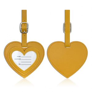 Étiquettes de bagages de voyage personnalisées en forme de cœur avec logo, en PU tendance, pour cadeaux de mariage - Product Image 1