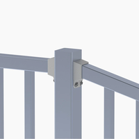 Paneles de Cerca de Acero de Estilo Hierro Forjado Moderno de Primera Calidad con Diseño de Parte Superior Plana para Seguridad del Hogar y Decoración del Jardín