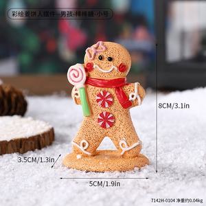 Kreative Weihnachten Desktop-Dekorationen & Lebkuchen mann Geschenk puppe Ornamente Harz Store Dekorationen Urlaub Lieferungen - Product Image 3