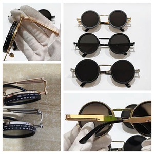 Lunettes <span class=keywords><strong>de</strong></span> <span class=keywords><strong>Soleil</strong></span> Polarisées Steampunk Rétro en Alliage <span class=keywords><strong>Aluminium</strong></span>-Magnésium, Rondes, <span class=keywords><strong>Haut</strong></span> <span class=keywords><strong>de</strong></span> <span class=keywords><strong>Gamme</strong></span>, avec Filtre ND à 9 Niveaux, Gradation Réglable - Product Image 2