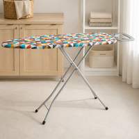 Tabla de Planchar Portátil de Alta Calidad con Patas de Acero y Superficie de Trabajo con Plataforma de Planchado Extraíble para el Hogar o Cuarto de Servicio