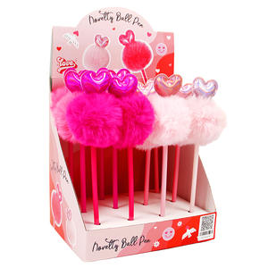 वैलेंटिन दिल पोम्पोन बॉलपॉइंट पेन लड़कियों के कारखाने के लिए प्रत्यक्ष थोक नवीनता पेन आपूर्तिकर्ता - Product Image 3