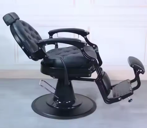 Fauteuil de Barbier Rétro de Luxe en Fer, Hydraulique et Inclinable, pour Salon de Coiffure, Massage, en Cuir, Idéal pour Salons de Beauté et Salles de Sport - Product Image 5