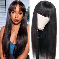 Perruque brésilienne 100 % cheveux humains naturels lisses et soyeux, longue, petite taille de bonnet, fabriquée à la machine, perruque complète, soldes de liquidation