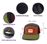 Gorra Deportiva Personalizada de 5 Paneles Tricolor para Exteriores, Transpirable, Plegable, con Visera Suave, para Correr, Acampar, Actividades al Aire Libre y Ropa Urbana
